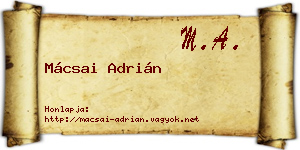 Mácsai Adrián névjegykártya